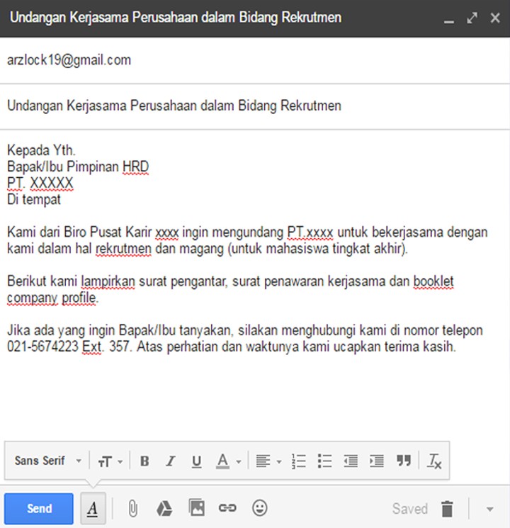contoh email ke kedutaan