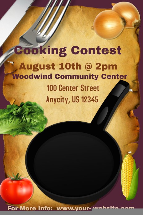 cooking competition email examples