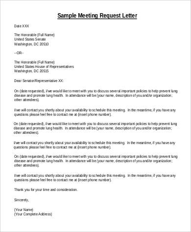 courtesy meeting request letter