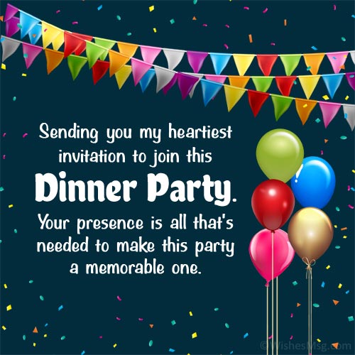 dinner invitation text message sample