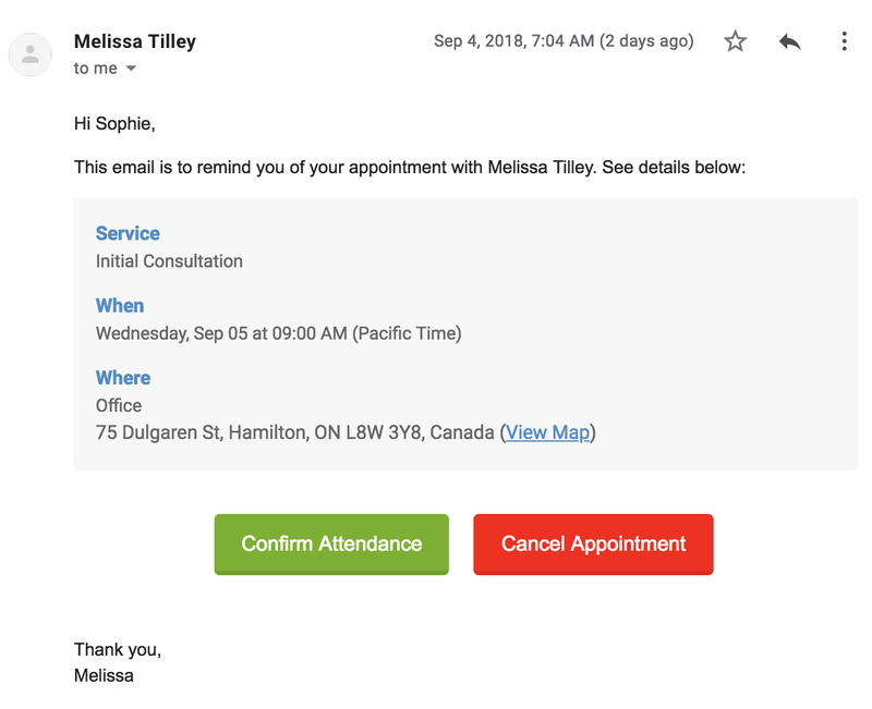 email confirm attendance