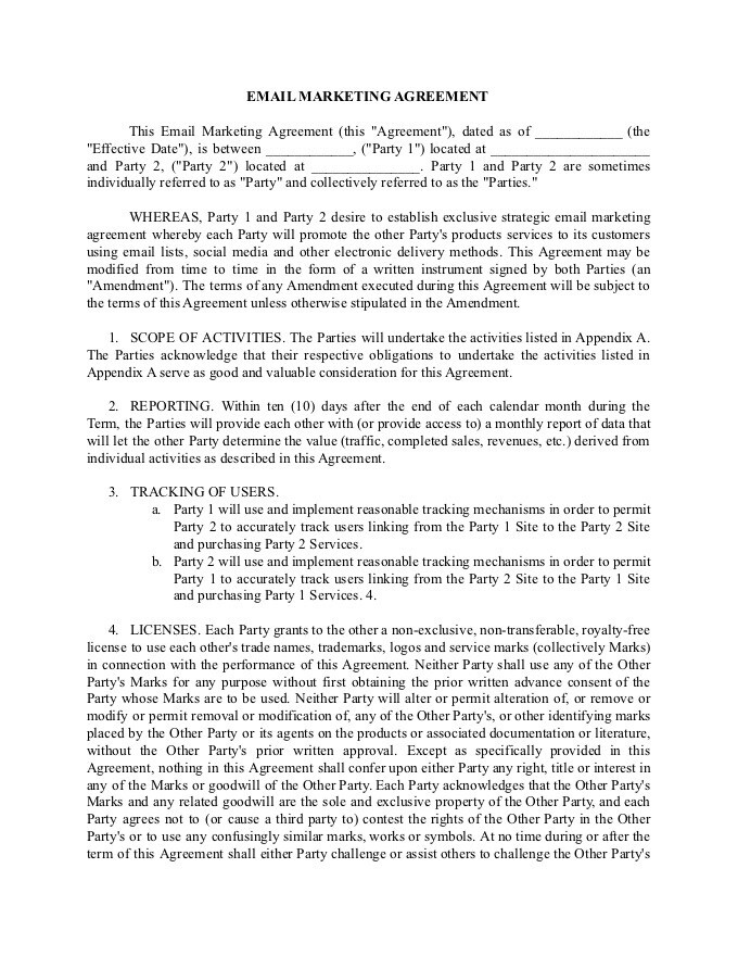 email contract template