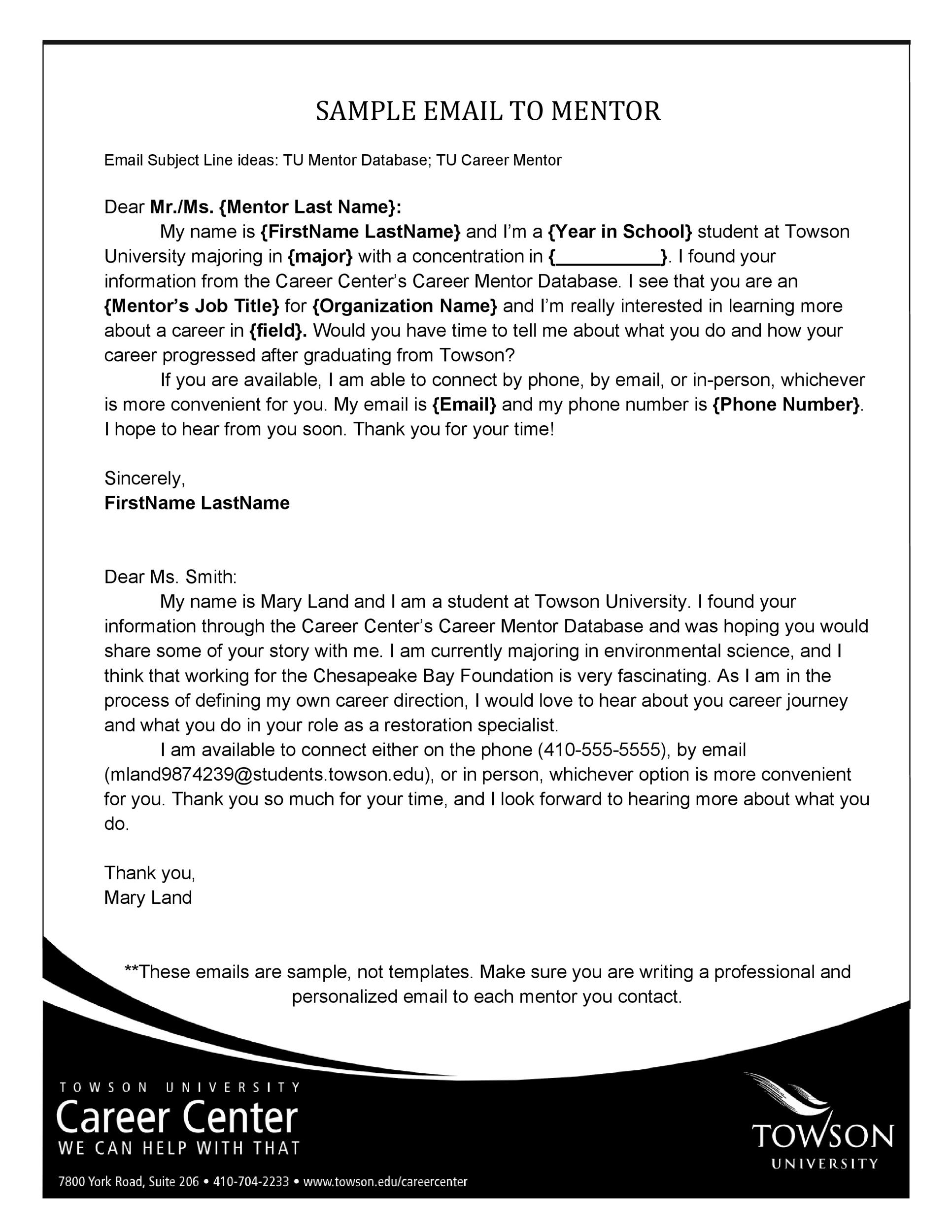 email examples for students