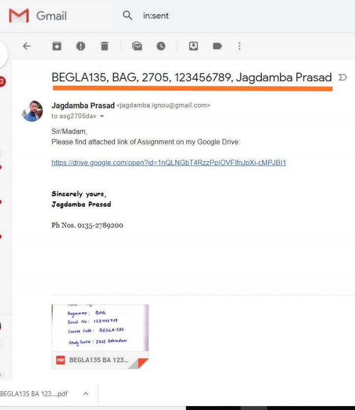 email for assignment submission
