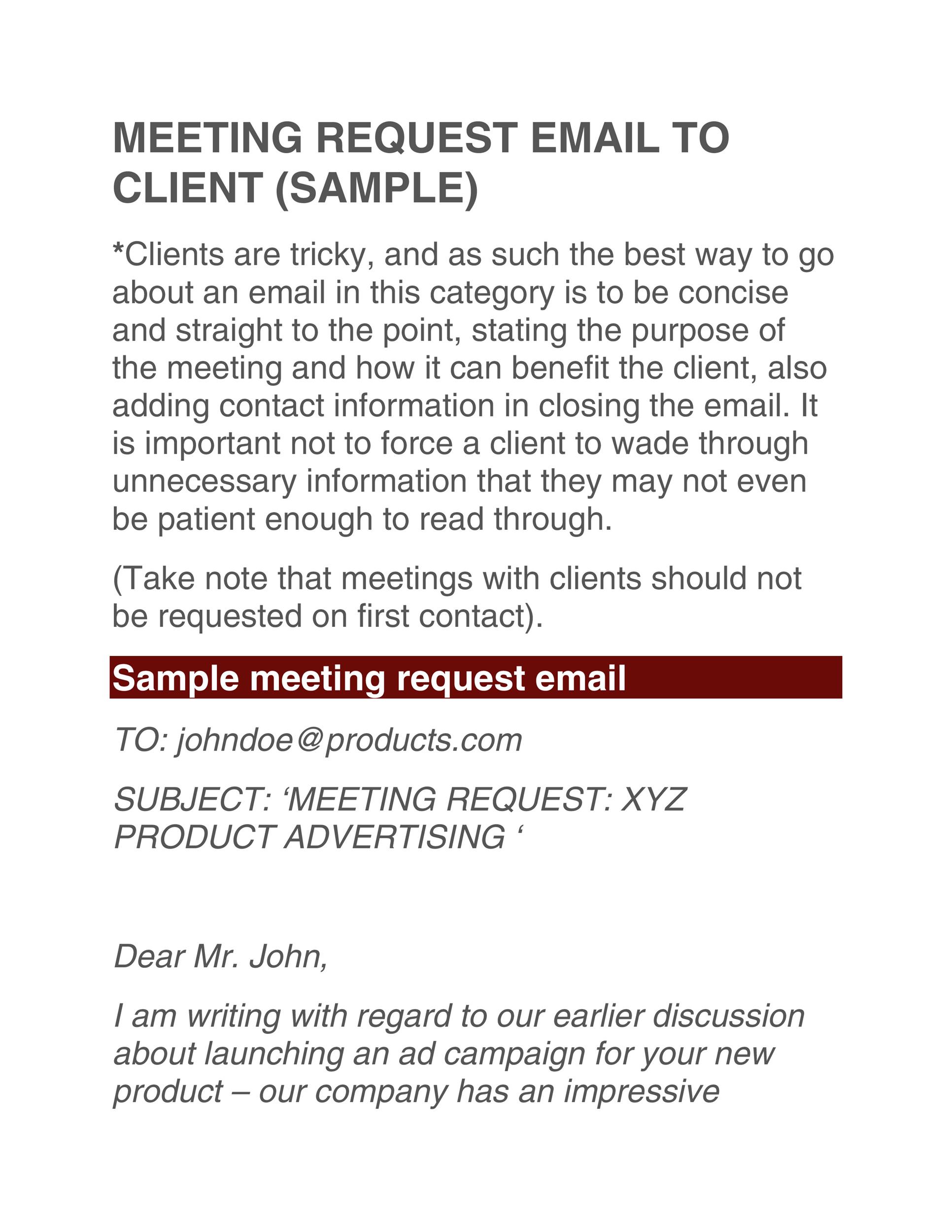 email for visit request
