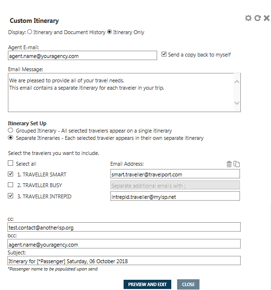 email itinerary meaning