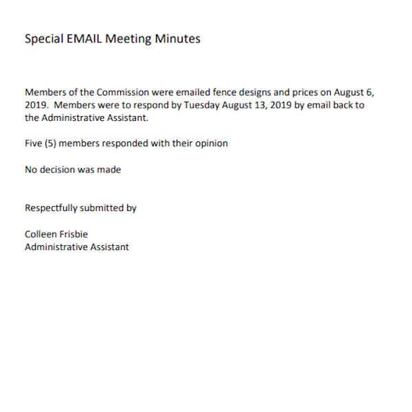 email minutes of meeting sample