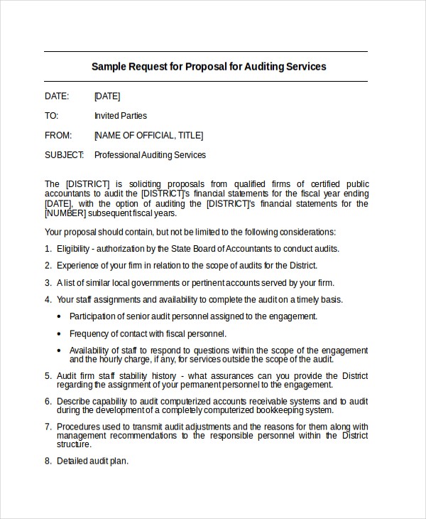 email request for audit proposal