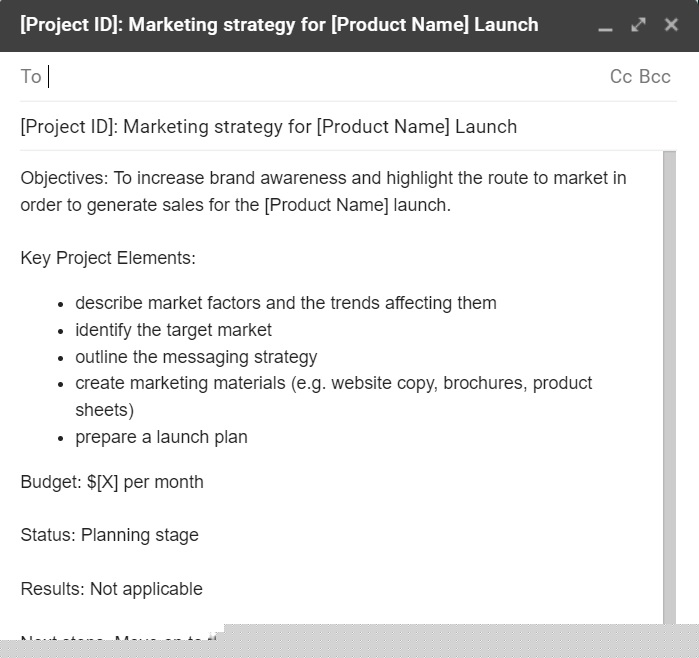 email summary example