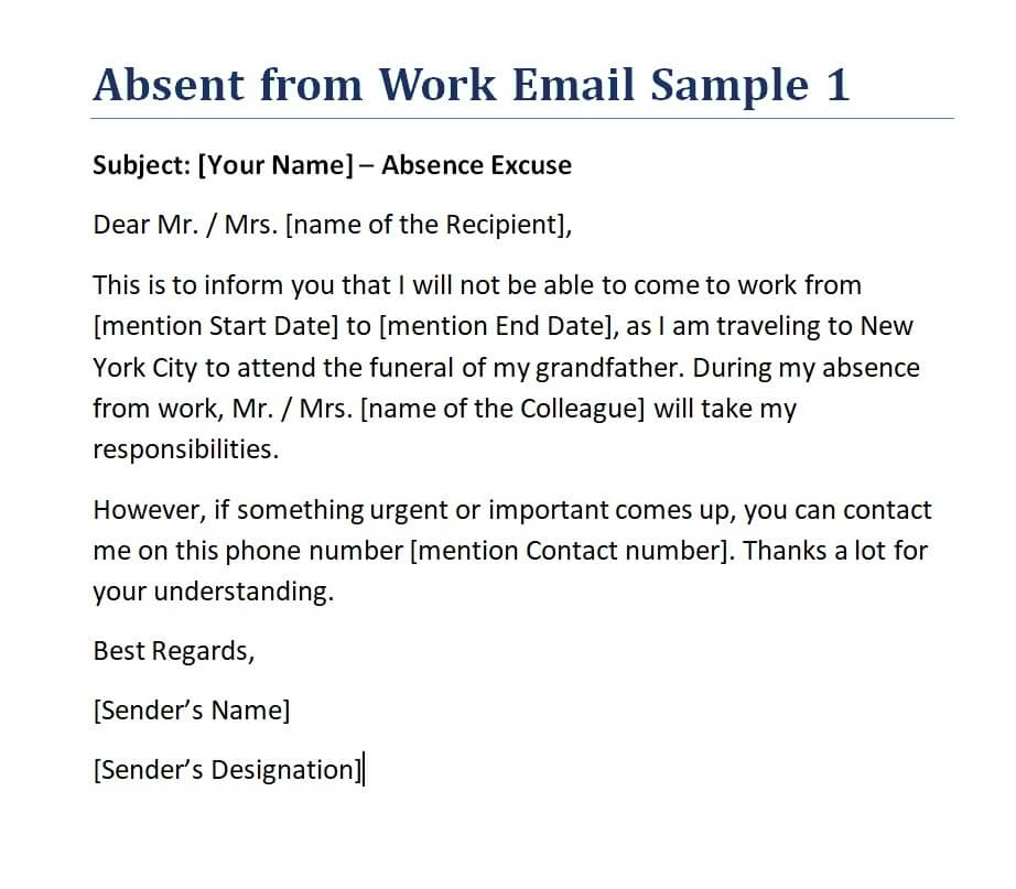 email title for absence