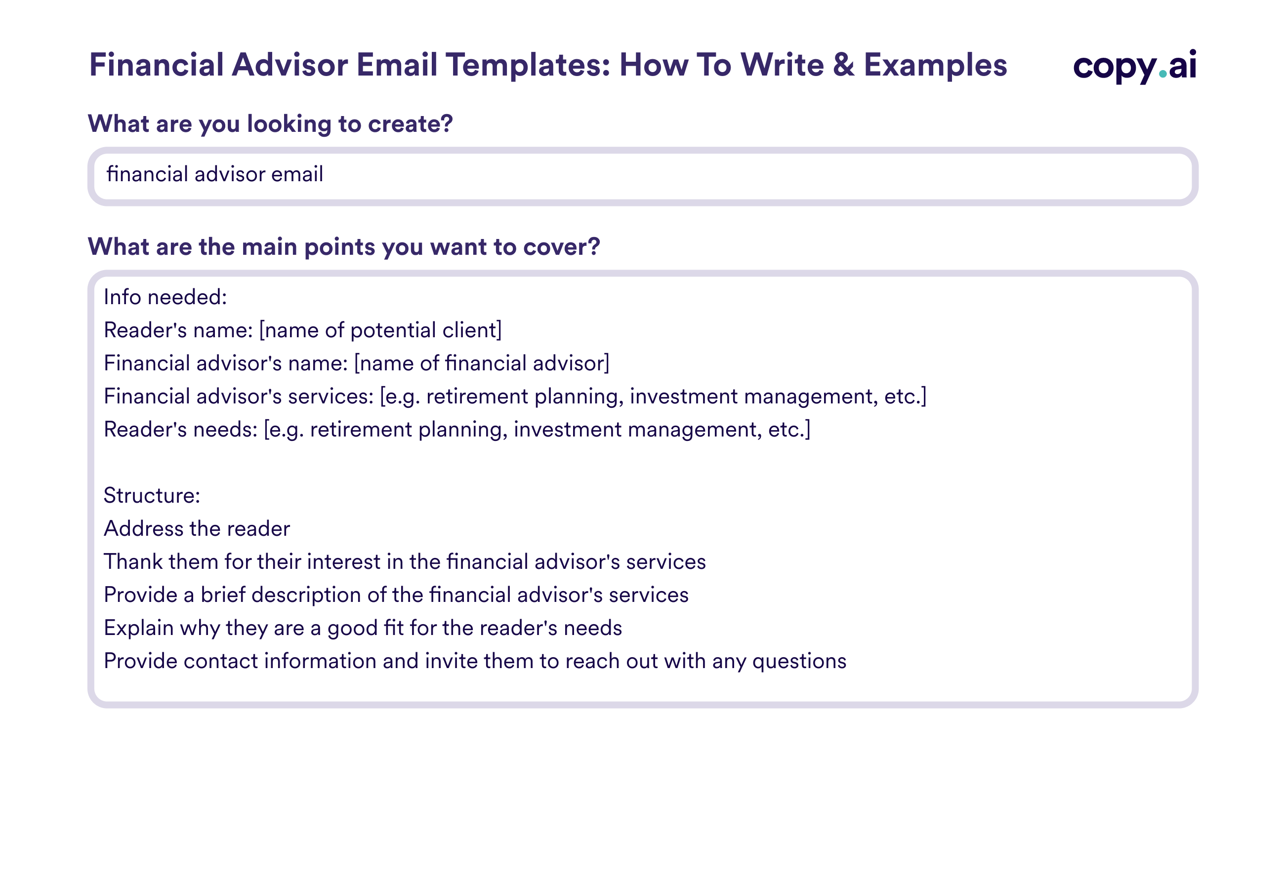 email to advisor example