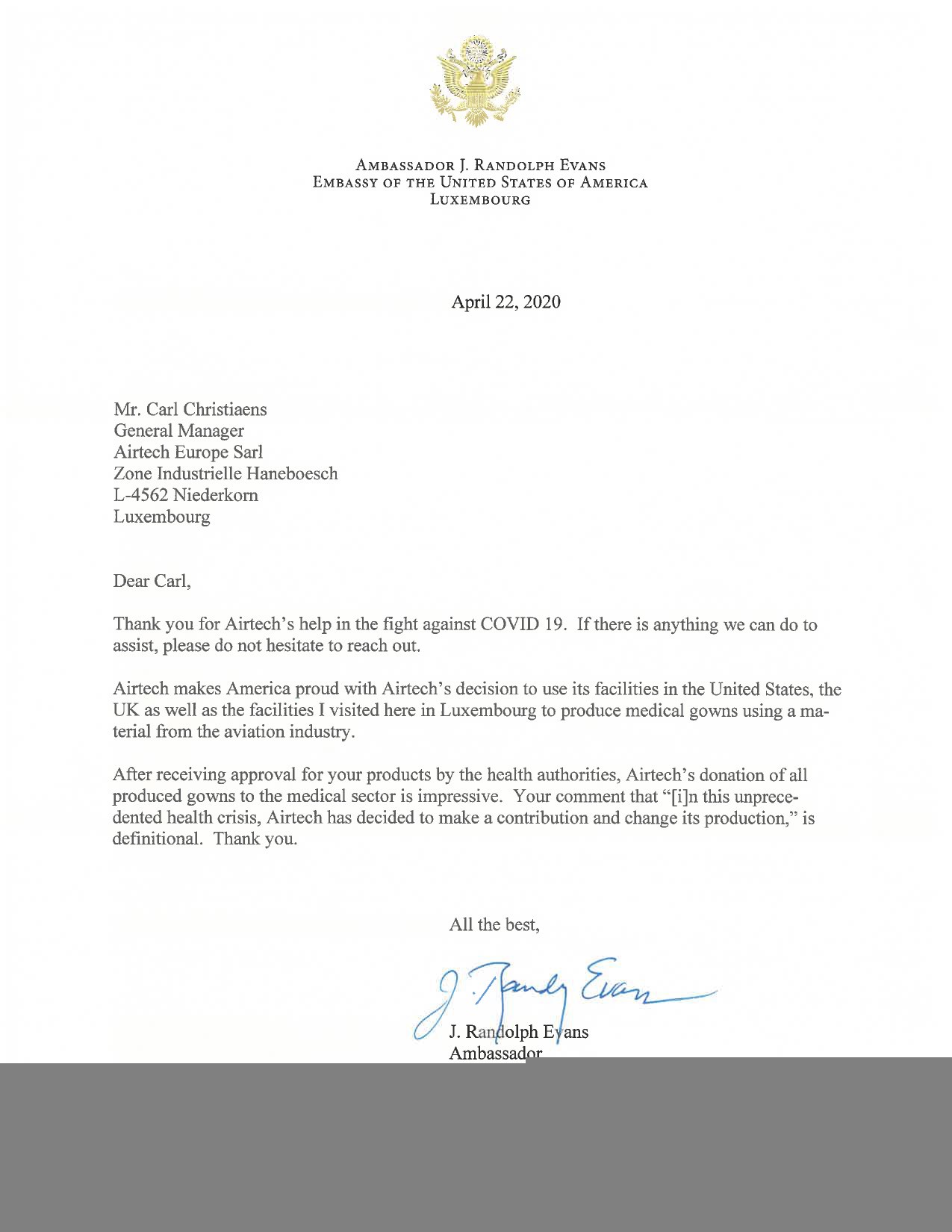 email to ambassador