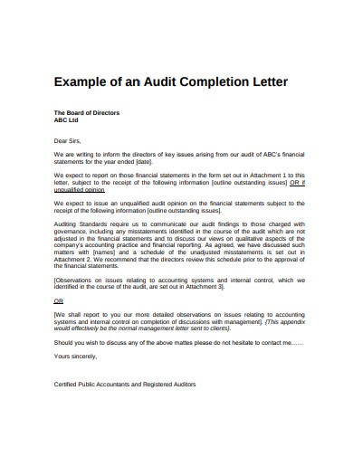 email to auditor for audit