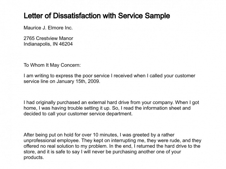 email to express disappointment