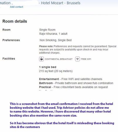 email to hotel for special request