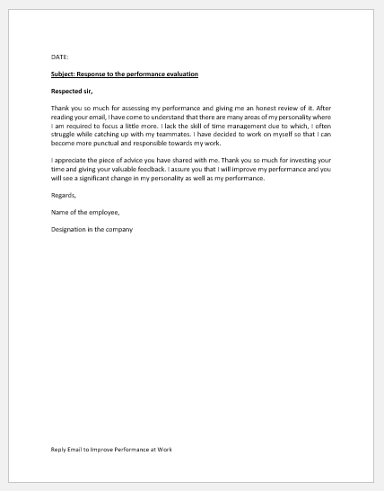 email to improve performance at work