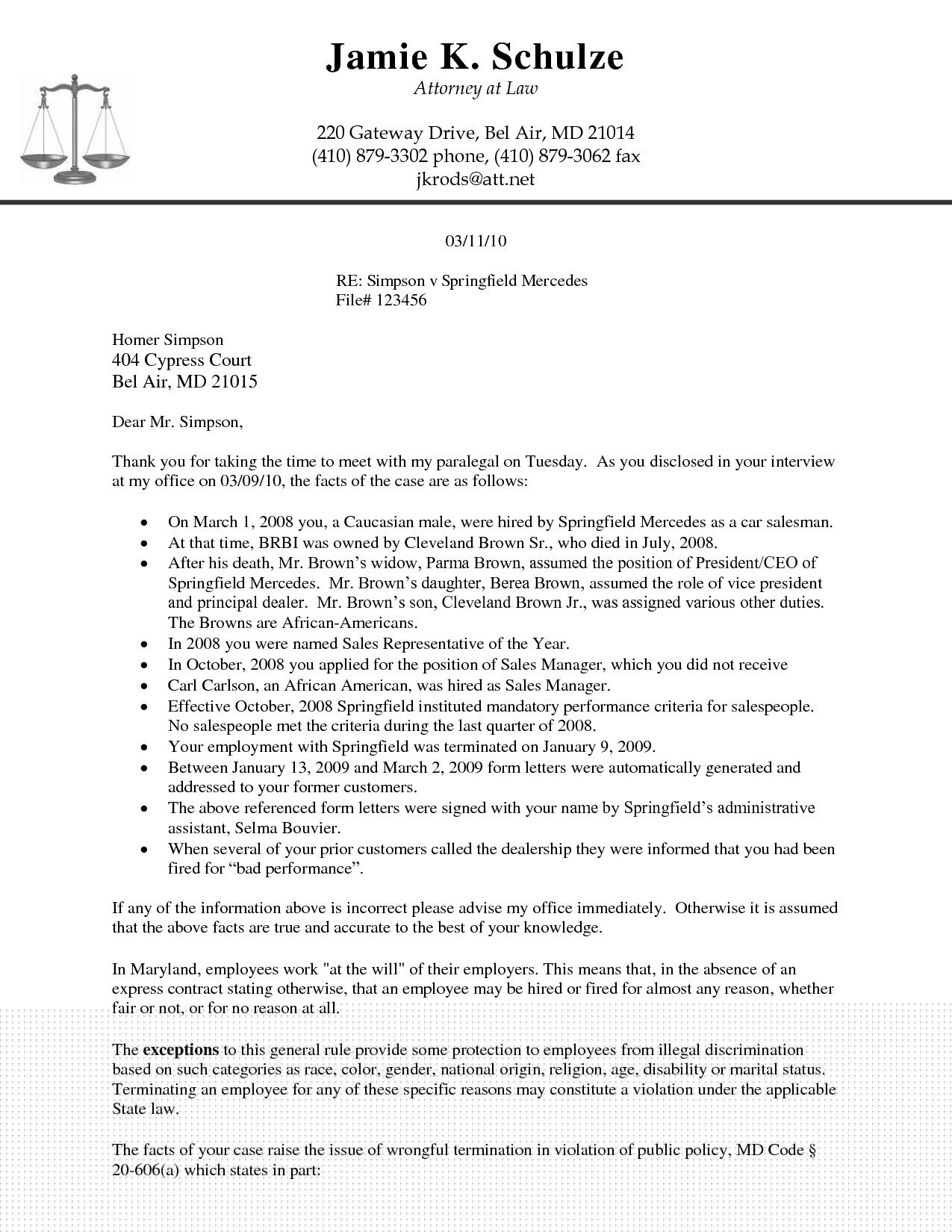 email to lawyer sample