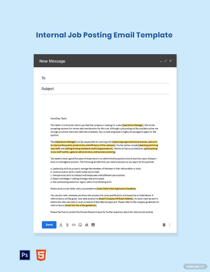 email to manager for internal job posting