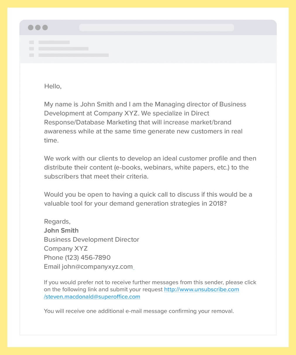 email to visit a company