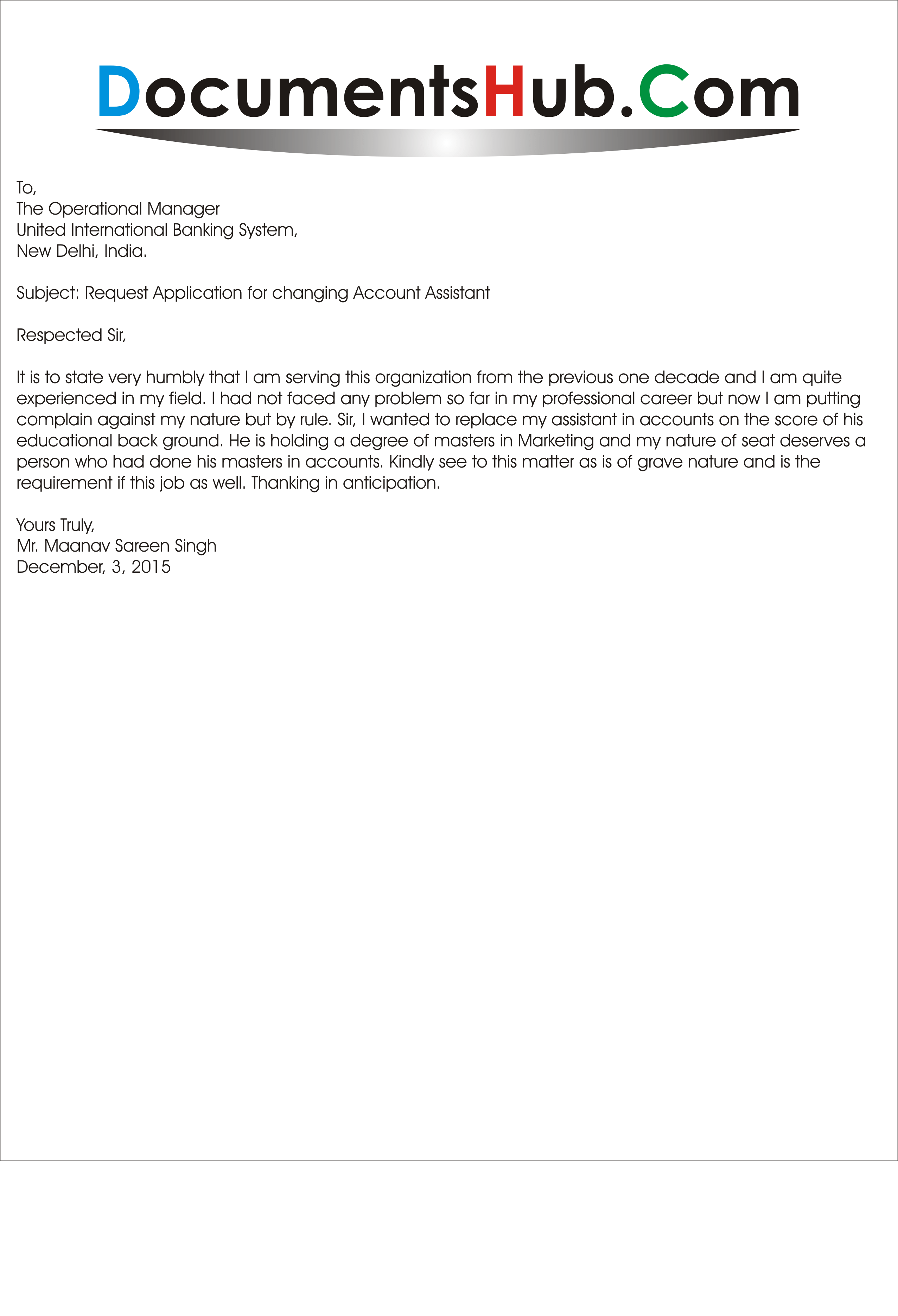 employee replacement email sample