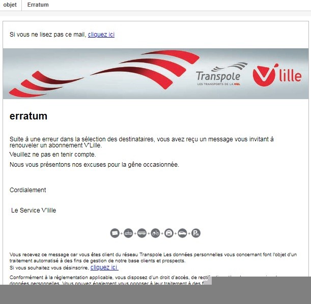 erratum in email subject line