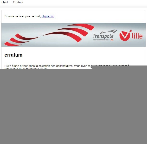 erratum on email
