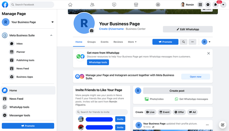 facebook business page welcome post