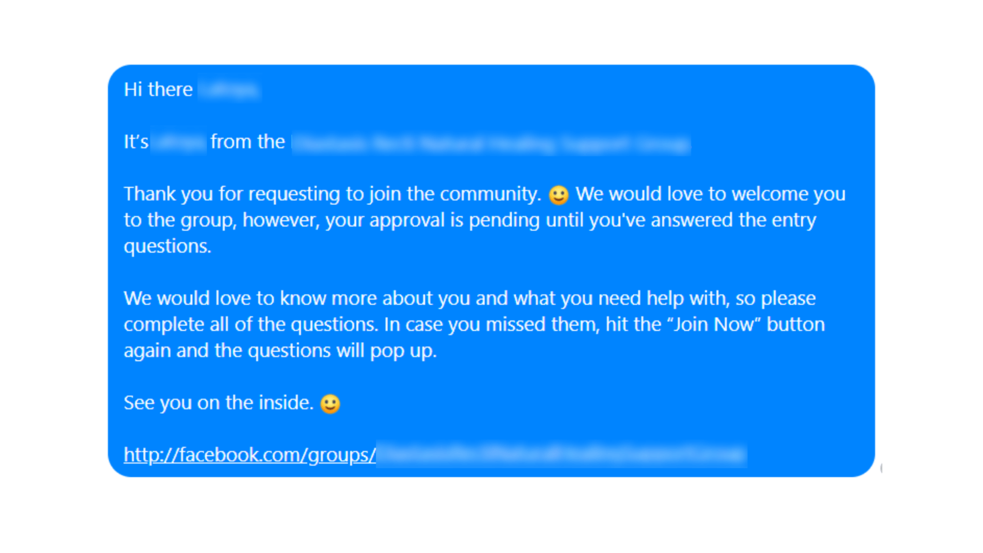 facebook group welcome message examples