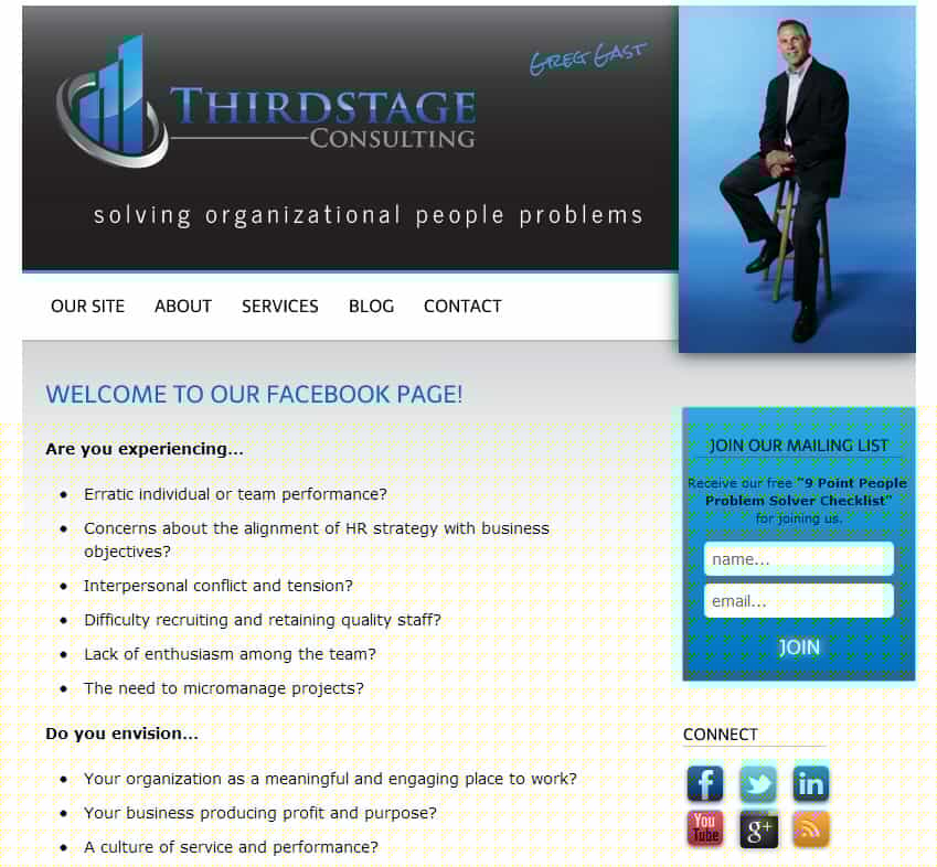 facebook welcome page examples