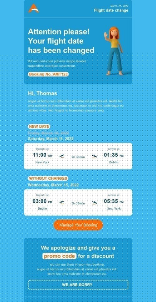 flight change email