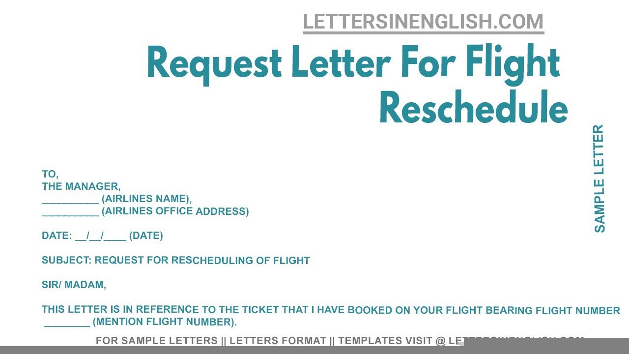flight reschedule email sample