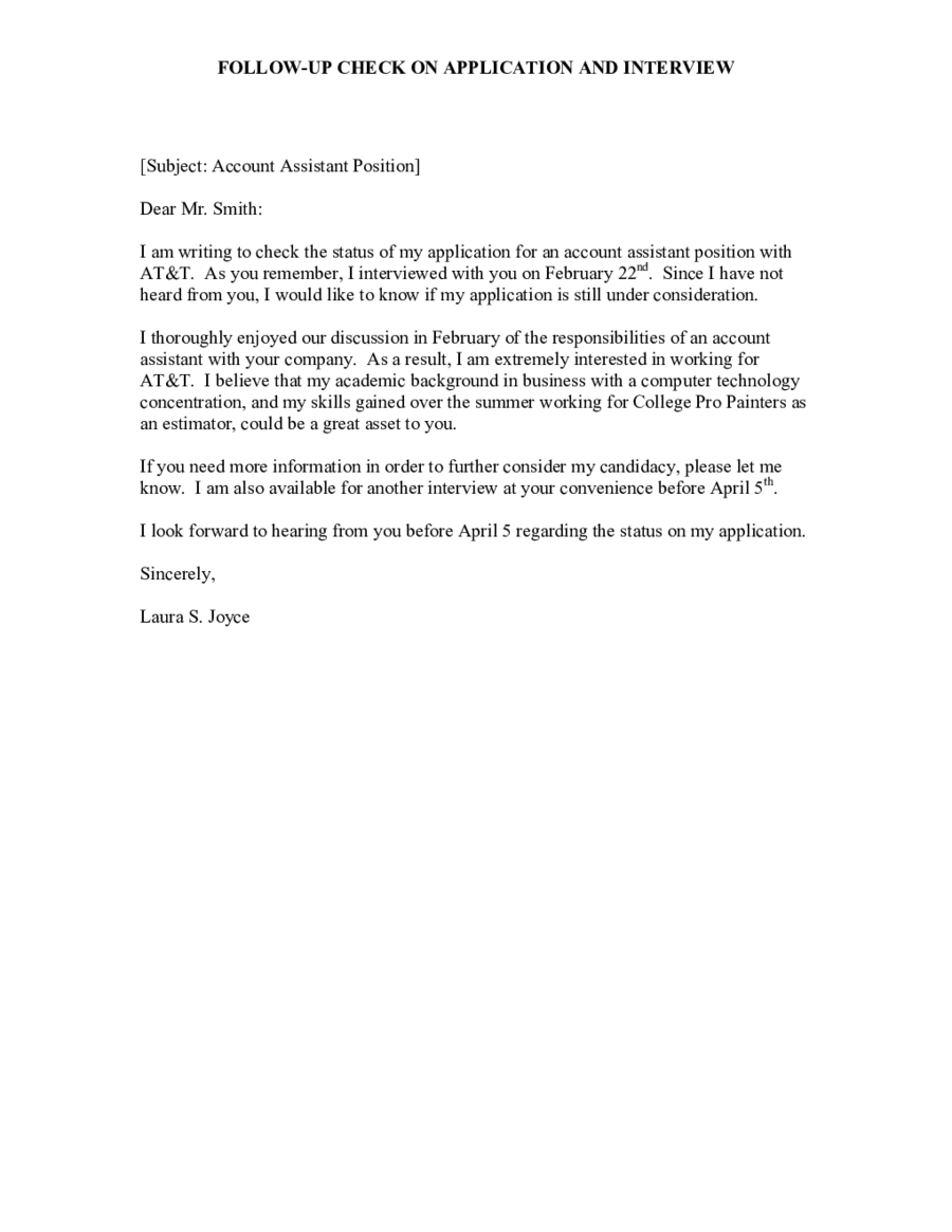 follow up on visa application