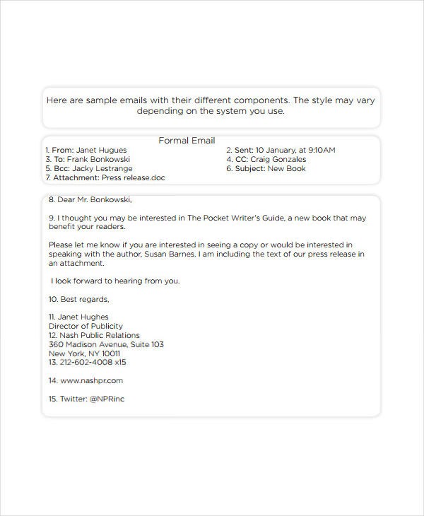 formal email for sending documents