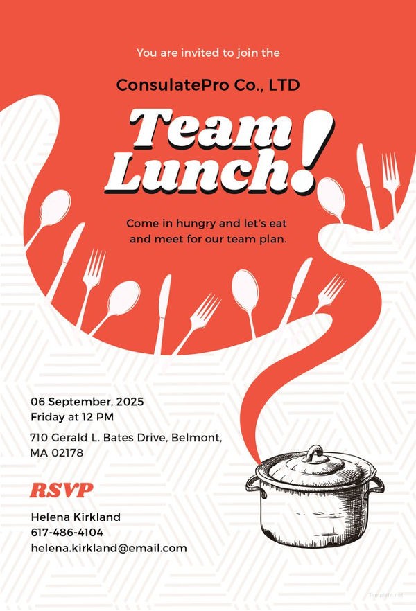 lunch meeting invite sample