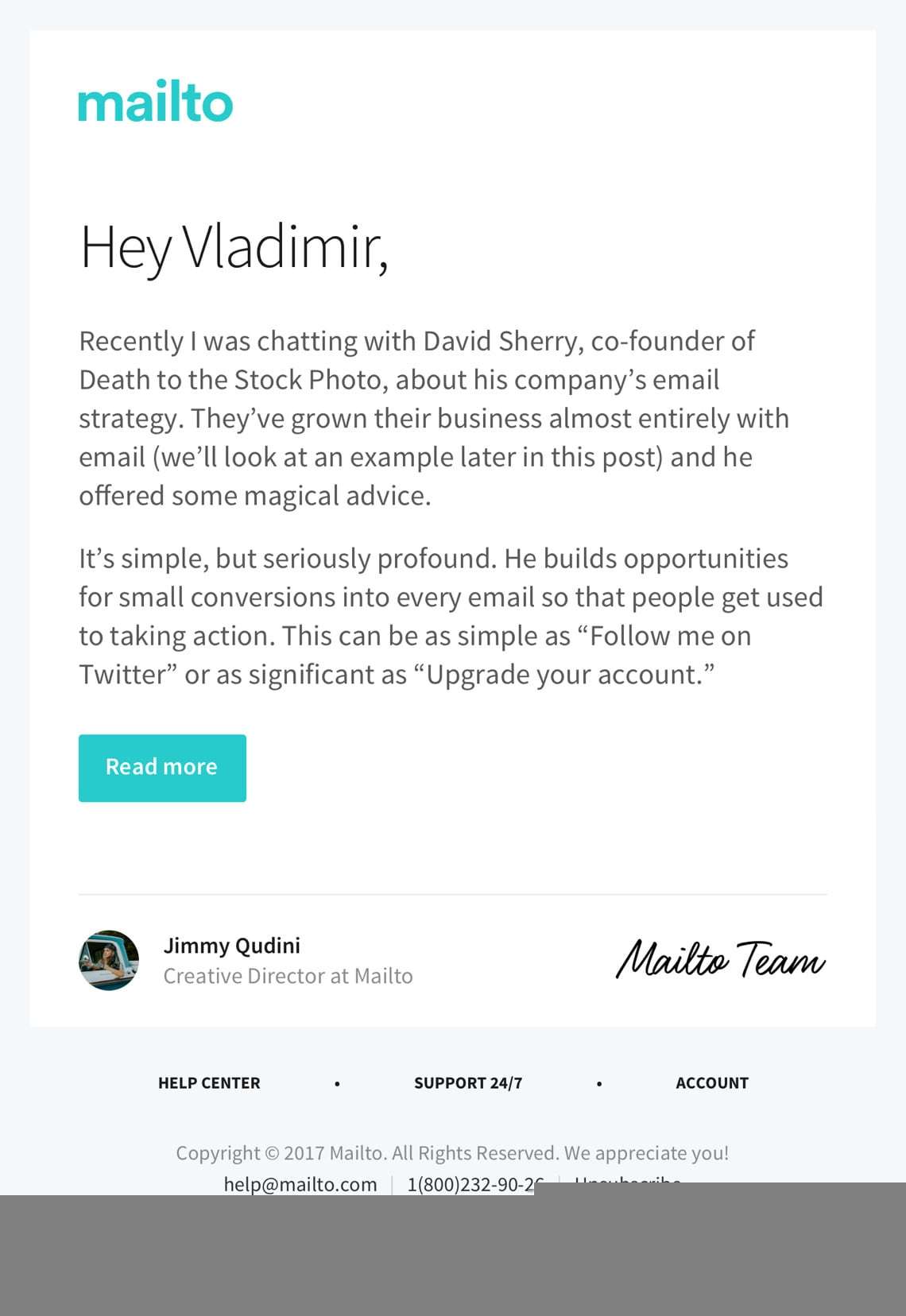 personal email example