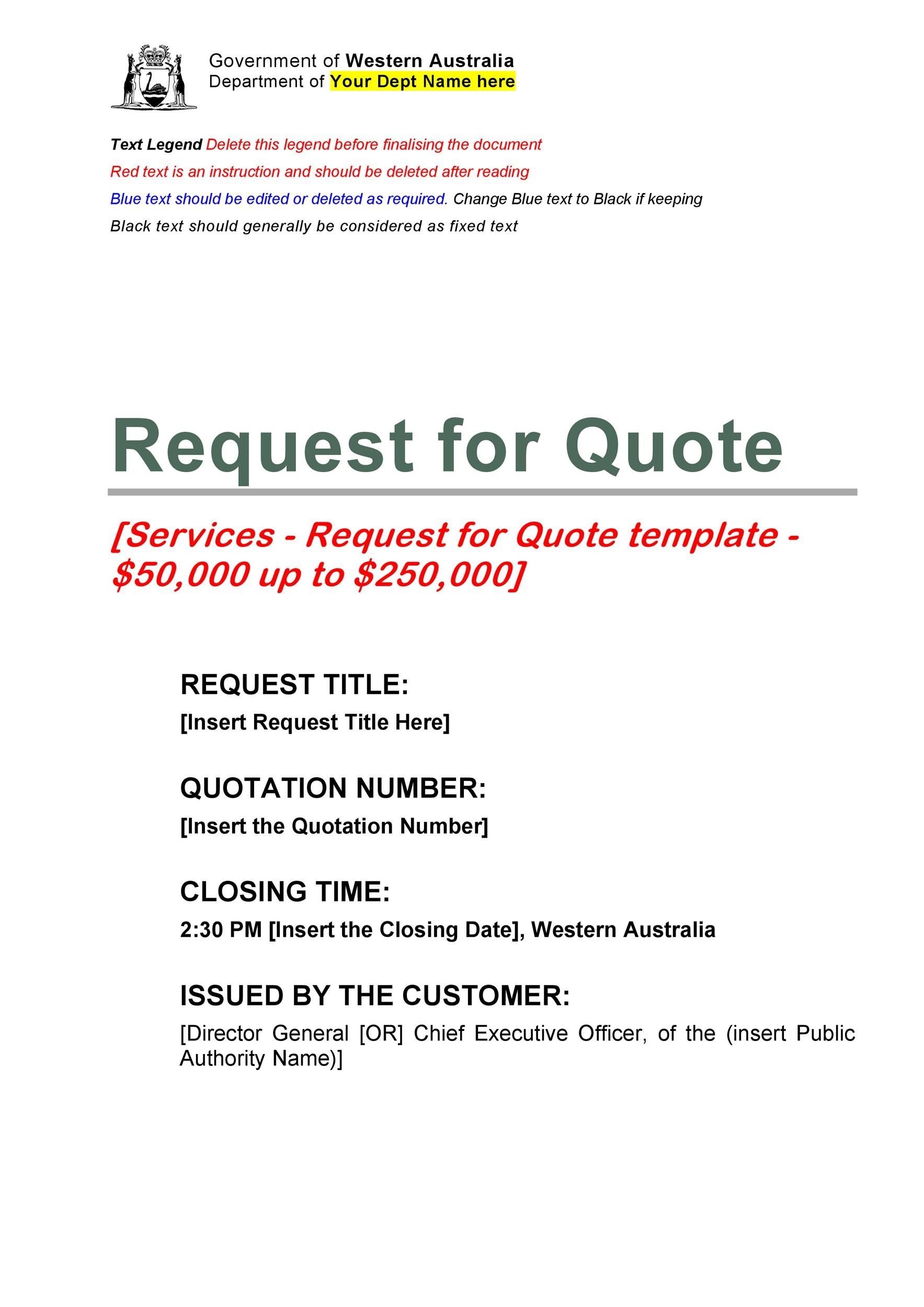 quotation request email