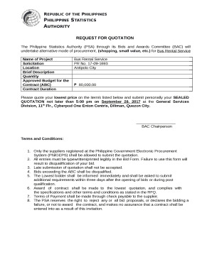 request for quotation for hotel accommodation