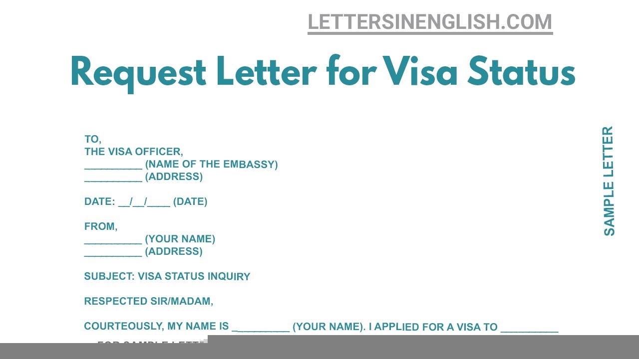 sample email to embassy for visa status