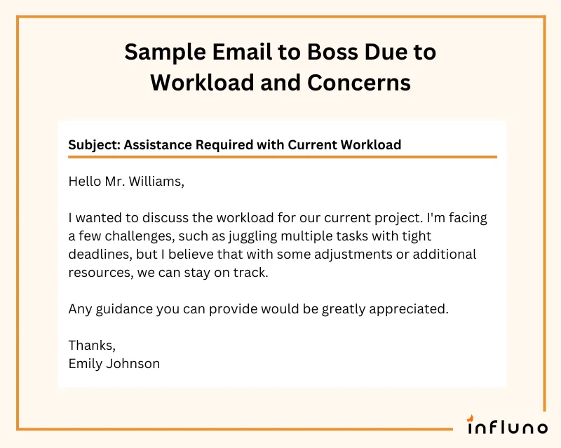 sample email to your boss about a problem