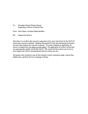 sample of fee waiver request letter