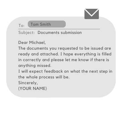 sending documents email sample