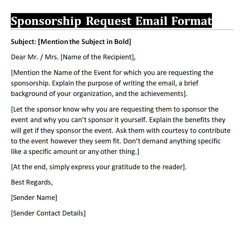 sponsorship email template