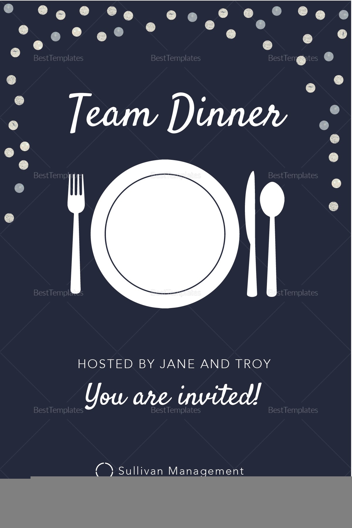 team dinner invite message