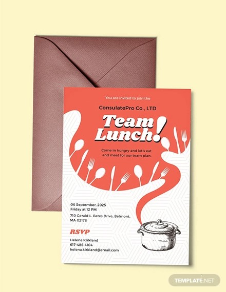 team lunch email to employees