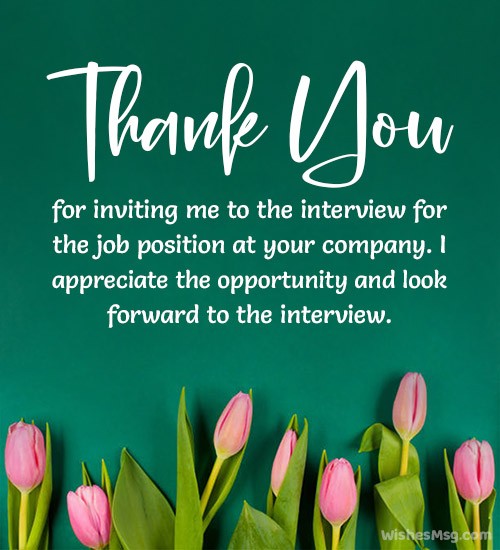 thank you for inviting me to the interview email