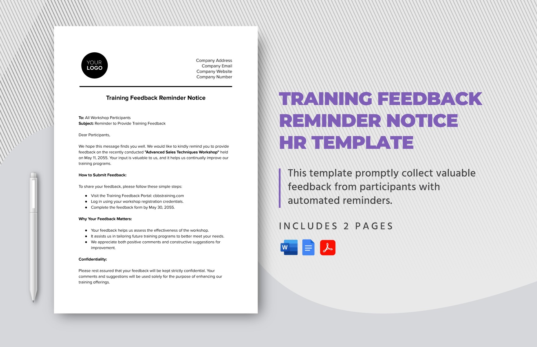 training reminder template