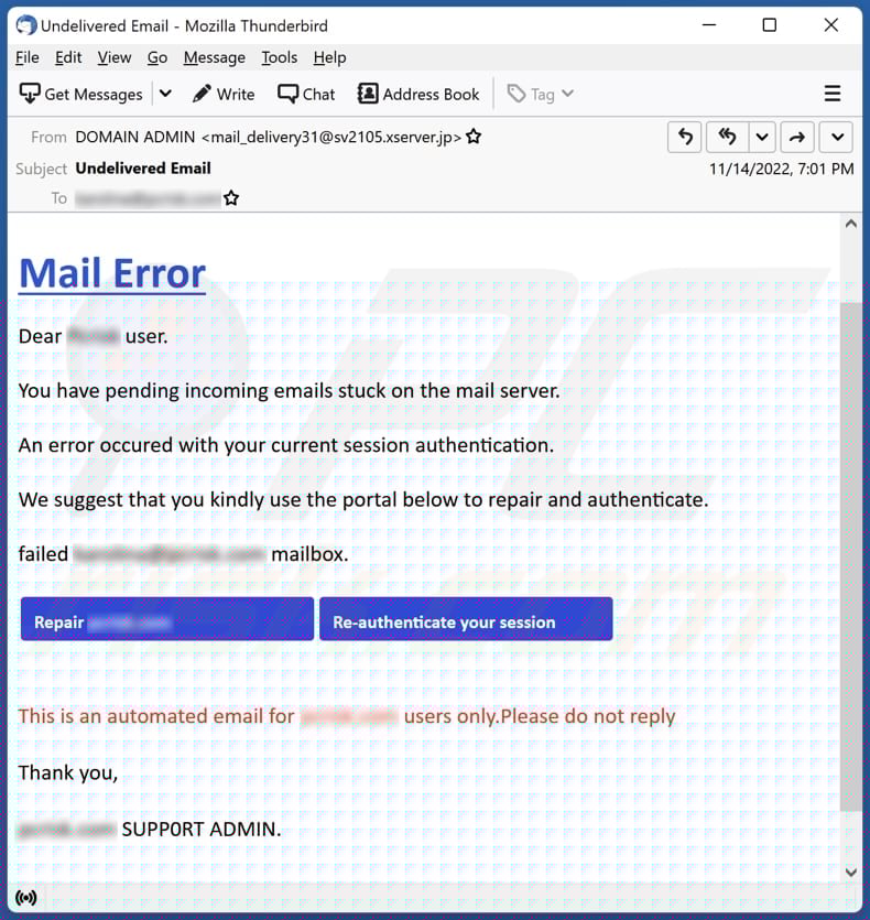 what does erratum mean in email