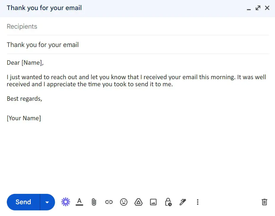 your email is well received with thanks